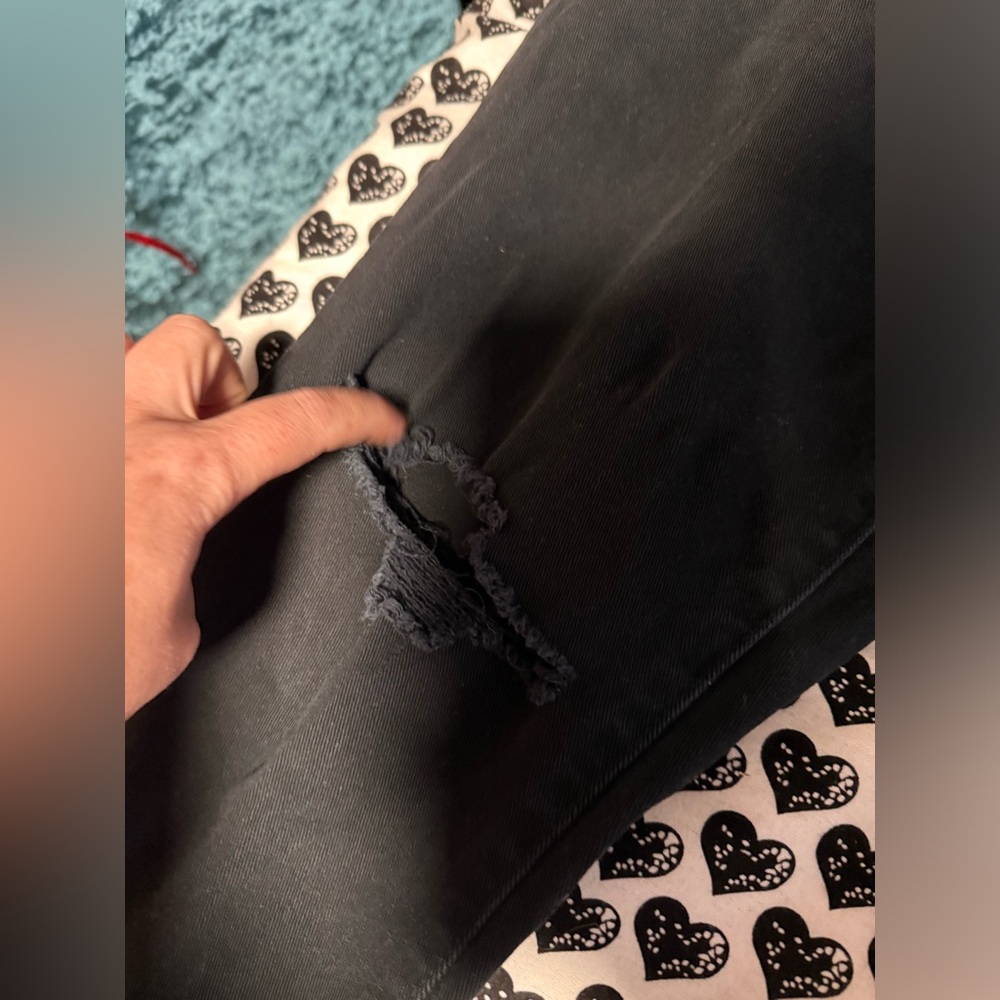 Black Distressed Jeans faded glory size 16 - Picture 6 of 12
